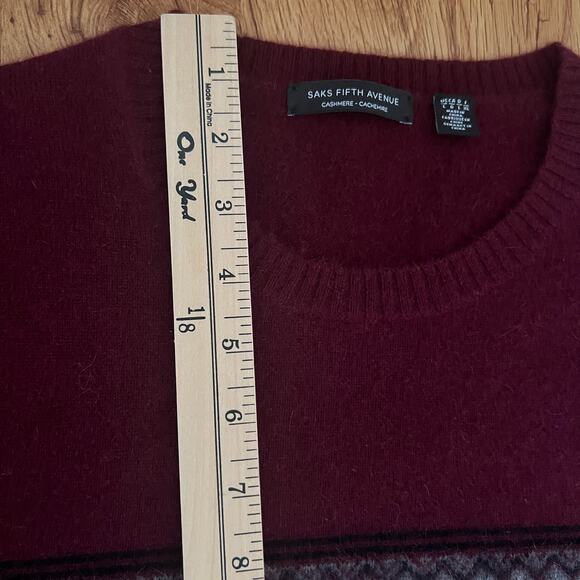 Saks Fifth Avenue Cashmere Geometric Print Sweater Size XL - Picture 10 of 11